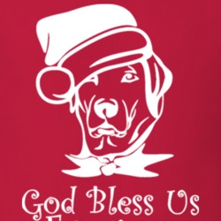 God Bless Us Everyone Dog With Santa Hat Funny Christmas T Shirt