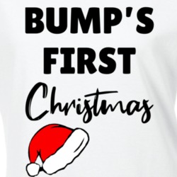 Bump's First Christmas Pregnant Women Ladies T Shirt