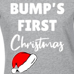 Bump's First Christmas Pregnant Women Cool Ladies T Shirt