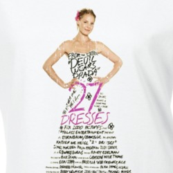 27 Dresses  Comedy Film Poster Aged Look Ladies T Shirt
