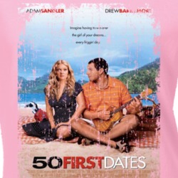 50 First Dates  Comedy Film Poster Aged Look Ladies T Shirt