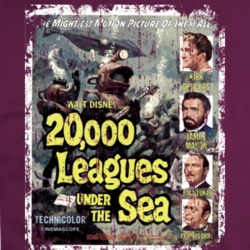 20000 Leagues Under The Sea  Comedy Film Poster Aged Look T Shirt