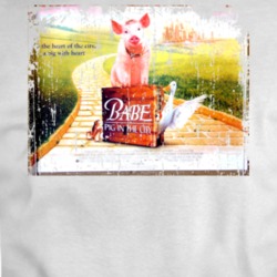 Babe Pig In The City Comedy Film Poster Aged Look T Shirt