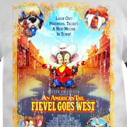 An American Tail Fievel Goes West Comedy Film Poster Aged Look T Shirt