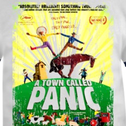 A Town Called Panic Comedy Film Poster Aged Look T Shirt