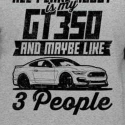Shelby Gt350 All I Care About Is Maybe 3 People Worn Look T Shirt