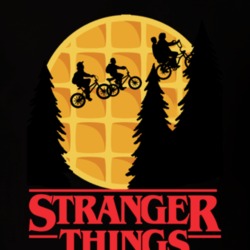Stranger Things Bike Chase Scene Waffle Moon Parody T Shirt