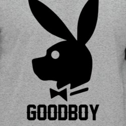 Good Boy Dog Head With Playboy Bunny Ears Mashup Raglan T Shirt