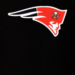 Tompa Bay New England Football Fan Logo Mashup Tom Brady Gronk Black T
