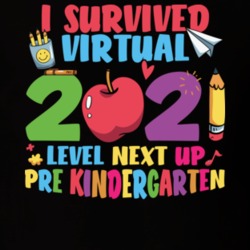 I Survived Virtual 2021 Prek First Day Of School Funny Gift Kids Tee B