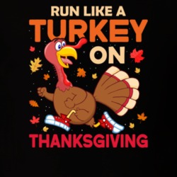 Run Like A Turkey On Thanksgivingthanksgiving Funny T Shirt