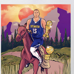 Nikola Jokic Funny Horse Riding Championship Tee, Jokic Horse Cool  T Shirt