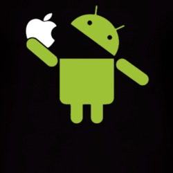 Android Eating Apple Funny T Shirt