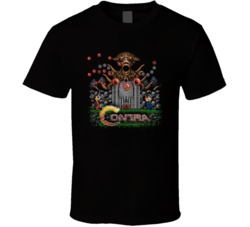 Contra Retro Video Game Vintage Worn Look Gamer Geek Fan T Shirt