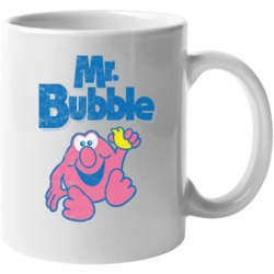 Mr Bubble Retro Vintage Bubblebath Logo Grunge Worn Look Mug
