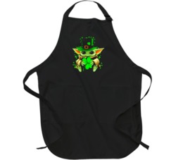 Irish Baby Yoda St Patricks Day Apron