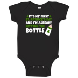 First St Patricks Day Already Hitting The Bottle Funny Baby One Piece