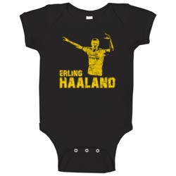 Erling Haaland Borussia Dortmund Soccer Futball Distressed Baby One Pi