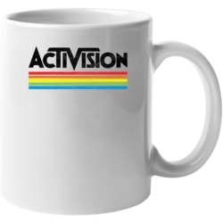 Activision Retro Rainbow Logo Gamer Fan Vintage Grunge Look Mug