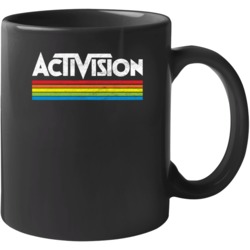 Activision Retro Rainbow Logo Gamer Fan Vintage Grunge Worn Look Mug