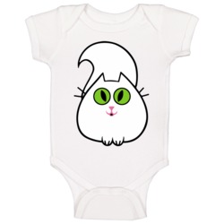 White Kitty Cat Powerpuff Girls Retro Tv Cartoon Fan Baby One Piece