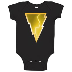 Black Adam Lightning Bolt Shazam Villain Costume Logo Baby One Piece