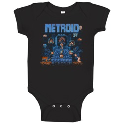 Metroid Pixel Art Work 80s Video Game Fan Baby One Piece Metroid Pixel Art Work 80s Video Game Fan Baby One Piece