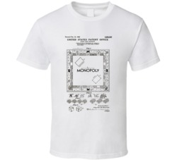Monopoly Boardgame Retro Vintage Patent Diagram T Shirt