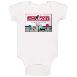 Monopoly Boardgame Retro Vintage Box Cover Baby One Piece