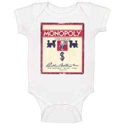 Monopoly Board Game Retro Vintage Box Cover Baby One Piece
