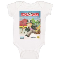 Monopoly Sega Video Game Retro Vintage Box Cover Baby One Piece