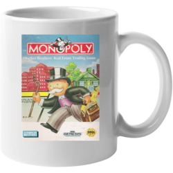 Monopoly Sega Video Game Retro Vintage Box Cover Mug