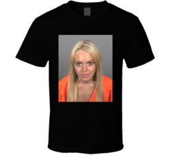 Lindsay Lohan Mugshot Actress Fan T Shirt