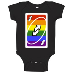 Gay Pride Rainbow Reverse Uno Card Game Fan Halloween Baby One Piece