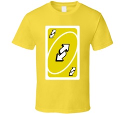 Reverse Yellow Uno Card Game Fan Halloween Fancy Dress T Shirt