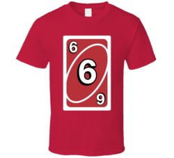Six 6 Red Uno Card Game Fan Halloween Fancy Dress T Shirt