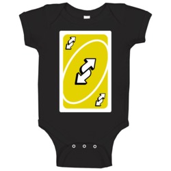 Reverse Yellow Uno Card Game Fan Halloween Baby One Piece