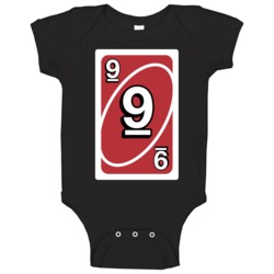 Nine 9 Red Uno Card Game Fan Halloween Baby One Piece