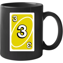 Three 3 Yellow Uno Card Game Fan Halloween Mug Mug