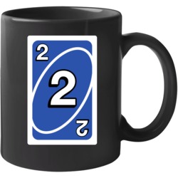 Two 2 Blue Uno Card Game Fan Halloween Mug Mug