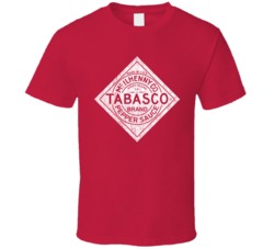 Tabasco Hot Sauce Logo Grunge Worn Vintage Look T Shirt