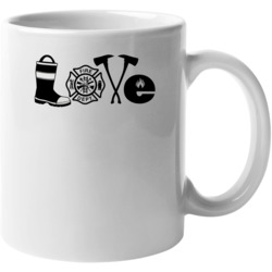 Fire Dept Crest Boot  Axe Fireman Love Family Hero Mug