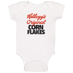 Corn Flakes Logo Greatest Cereal Of All Time Breakfast Fan Foodie Baby