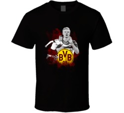Erlis Haaland Dortmund Soccer Futbol Fire T Shirt