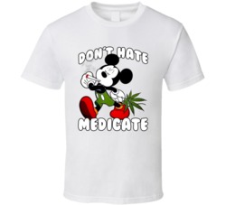 Dont Hate Medicate Mickey Mouse Stoner Weed Cannabis T Shirt