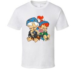 The Flinstones Bam Bam Pebbles 70s Hippy T Shirt