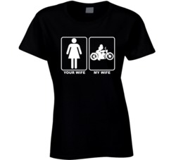 Your Wife My Biker Wife Motorcycle Funny Ladies T Shirt
