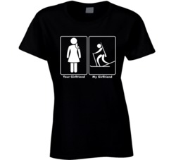 Your Girlfriend My Girlfriend Biathlon Sport Ladies T Shirt