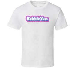 Grape Bubble Yum Gum Retro Candy Wrapper Logo T Shirt