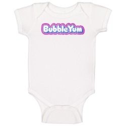 Grape Bubble Yum Gum Retro Candy Wrapper Logo Baby One Piece